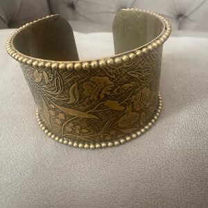Gold Floral Cuff Bracelet
